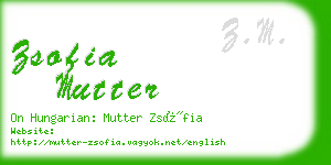 zsofia mutter business card